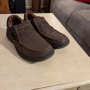 Nunn Bush Brown Leather Slip-On Loafers